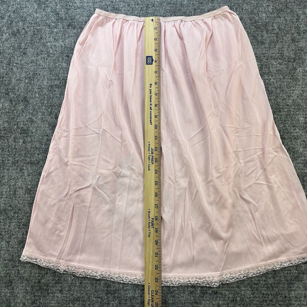 Vintage 80s Slip Pink Medium Butterfly Lace Half Satiny Feminine - Picture 6 of 7